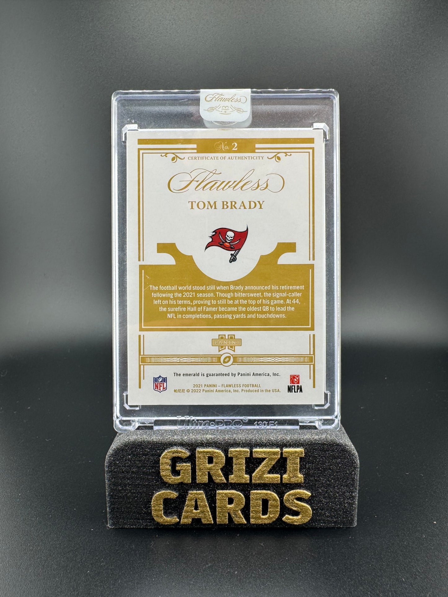 Tom Brady – Panini Flawless 2021 – Base Esmeralda – 2/5