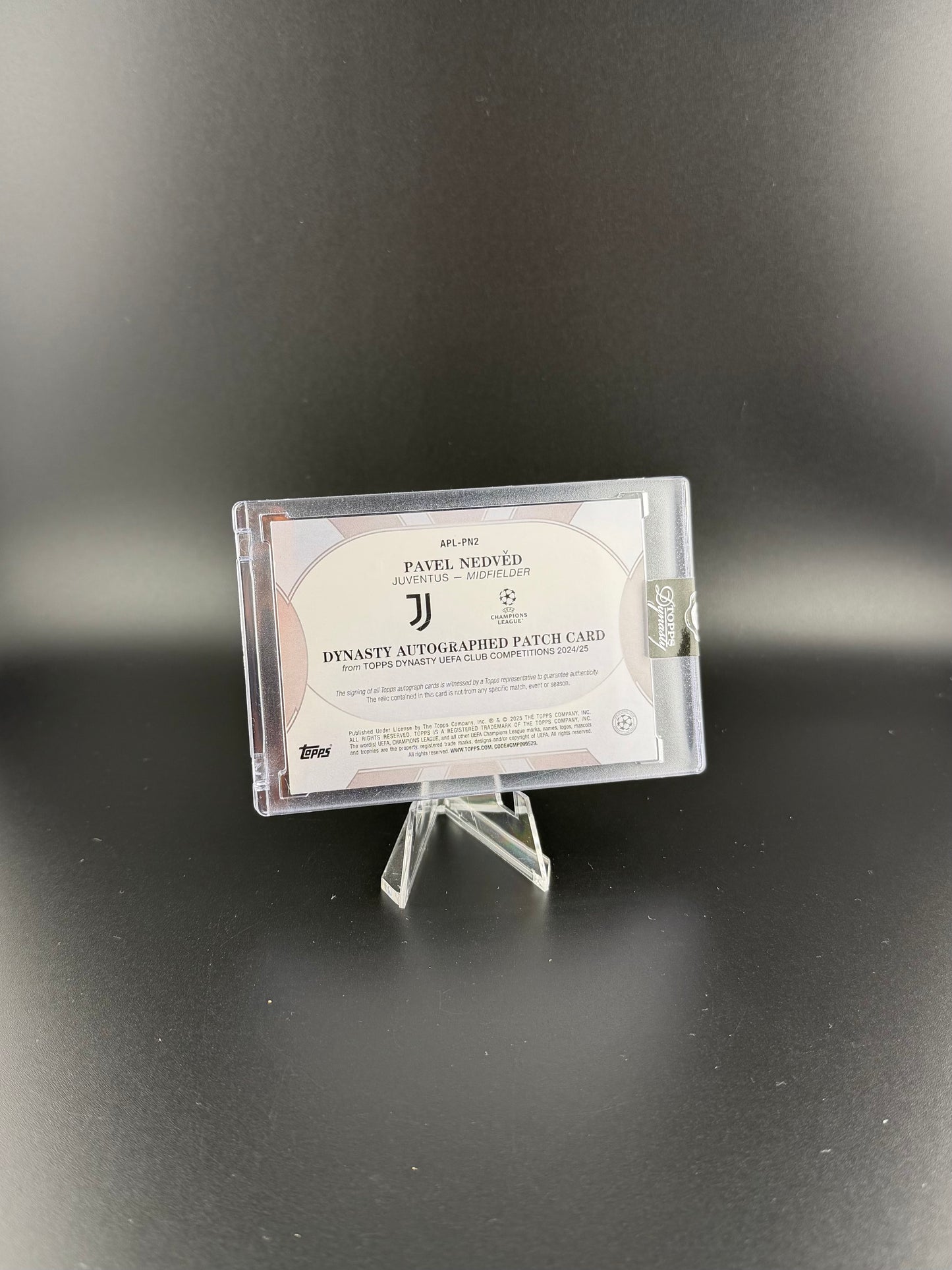 Pavel Nedvěd – 2024/25 Topps Dynasty UEFA Club Competitions – Dynasty Autographed Patch Card – 05/10.