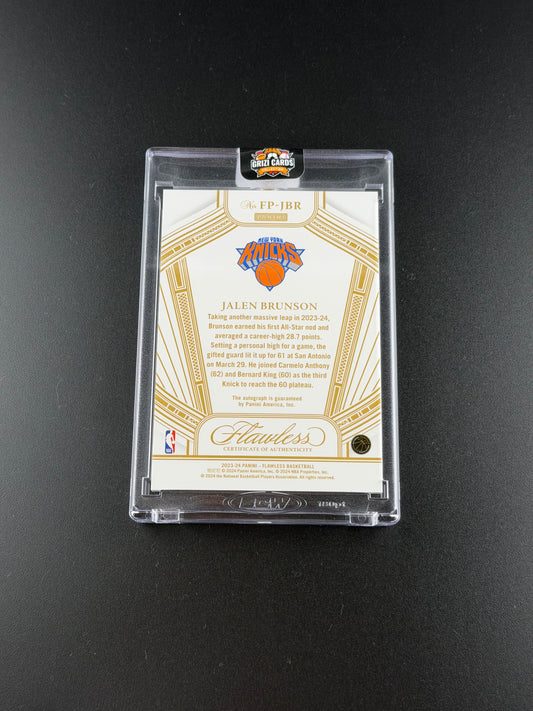 Jalen Brunson – Panini Flawless Basketball 2023-24 – Flawless Performances Autograph – 5/8.