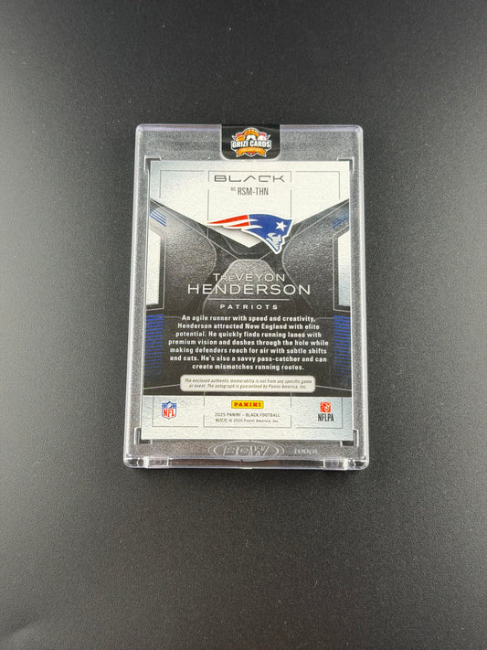 TreVeyon Henderson – Panini Black Football 2025 – Rookie Patch Autograph – /99