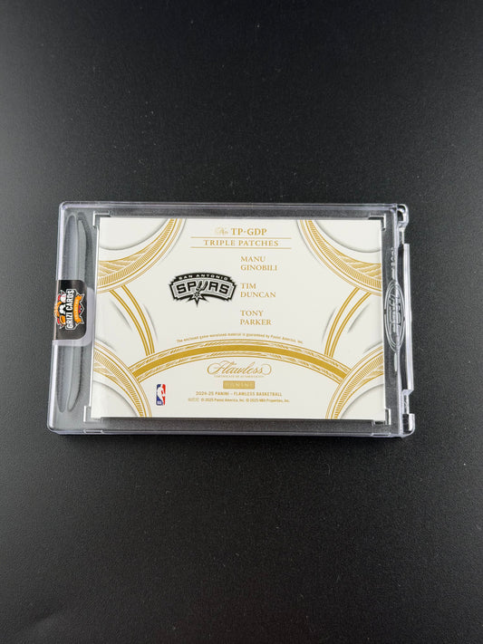 Manu Ginobili / Tim Duncan / Tony Parker – Panini Flawless Basketball 2024-25 – Triple Patch – 5/5