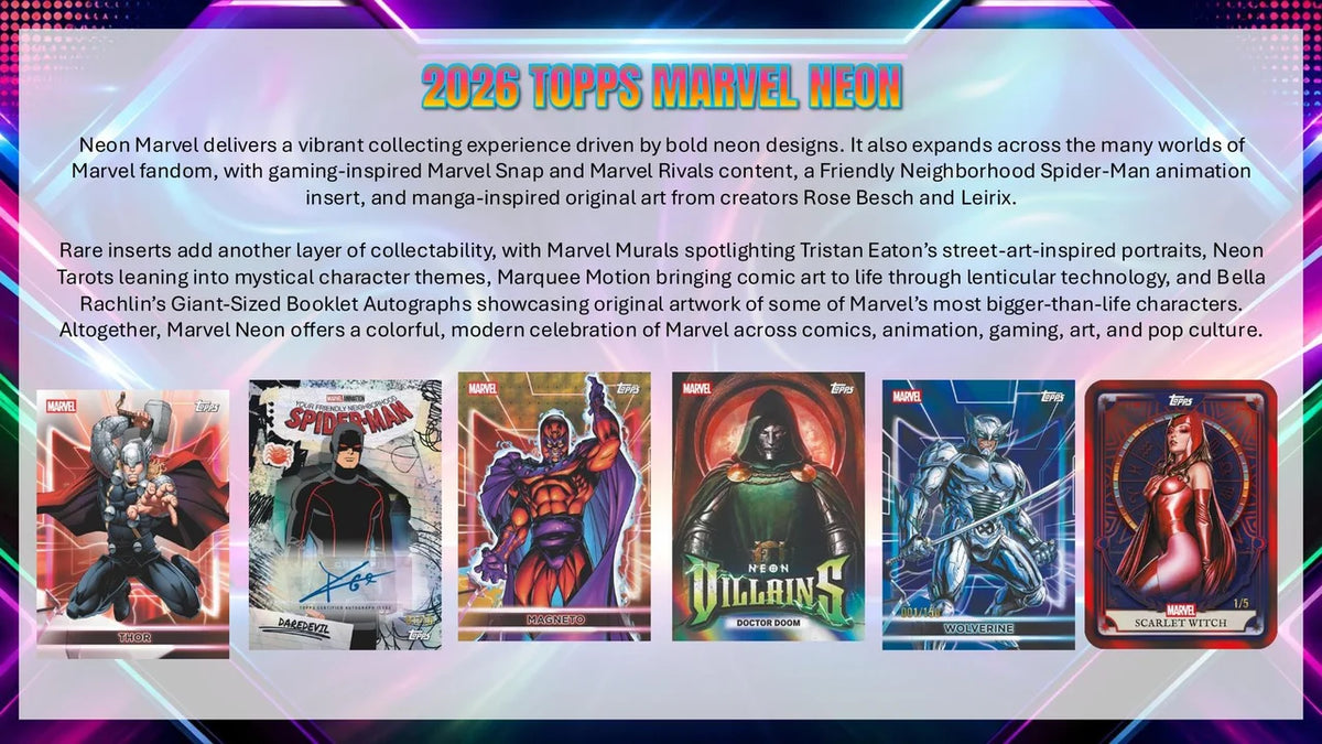 2026 Topps Marvel Neon Hobby Box (PRE-ORDER)
