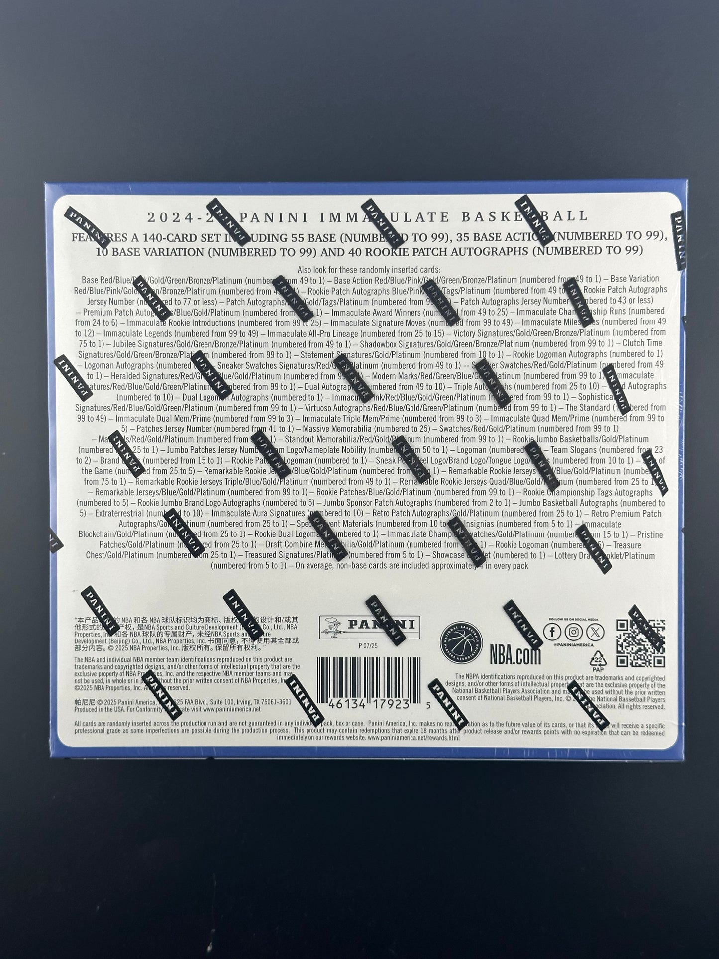 Panini Immaculate Collection Basketball 2024-25