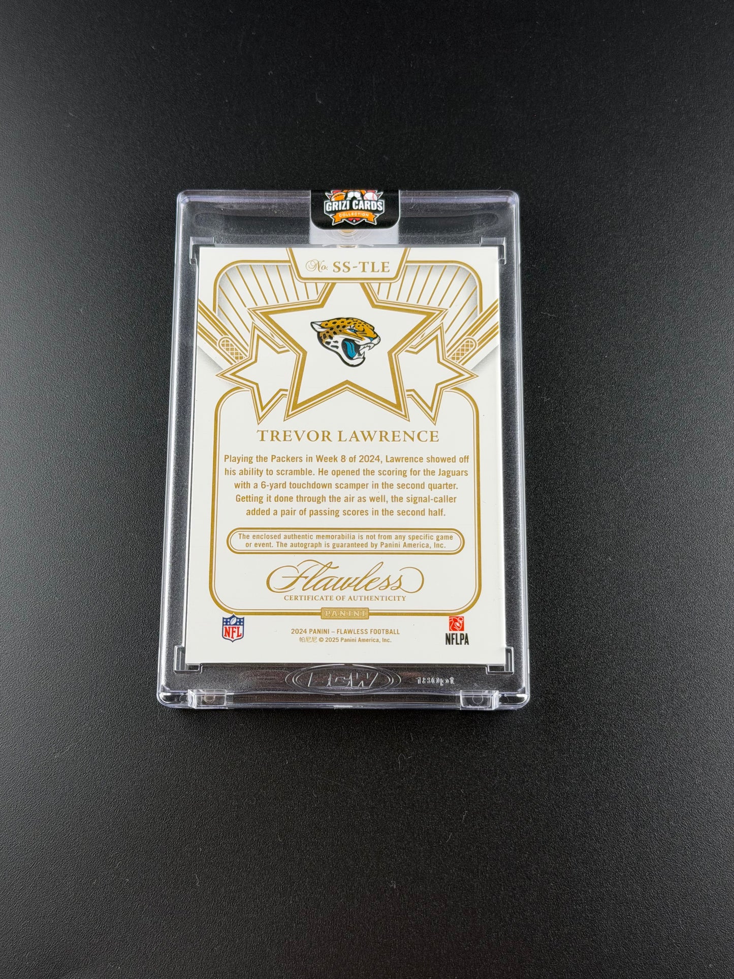 Trevor Lawrence – Panini Flawless Football 2024 – Star Swatch Signatures Patch Auto – 10/20