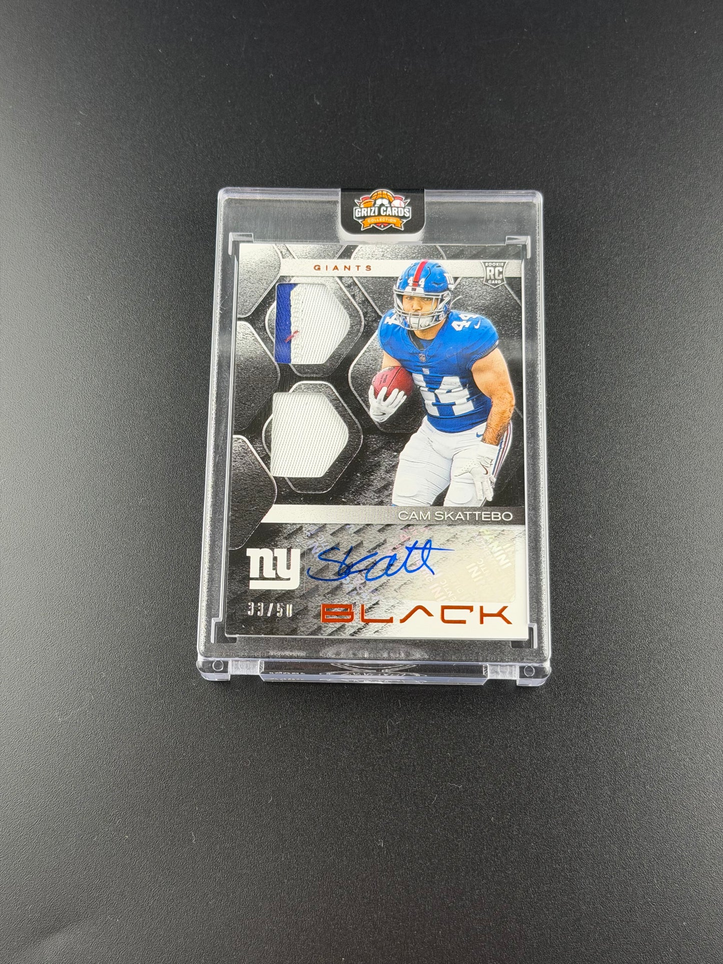 Cam Skattebo – Panini Black Football 2024 – Rookie Patch Autograph – /50