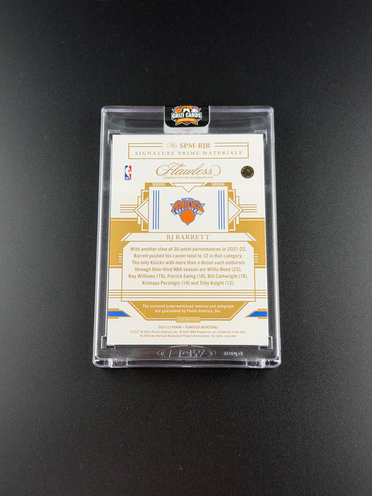 RJ Barrett – Panini Flawless Basketball 2021–22 – Signature Prime Materials Patch Auto – /25.