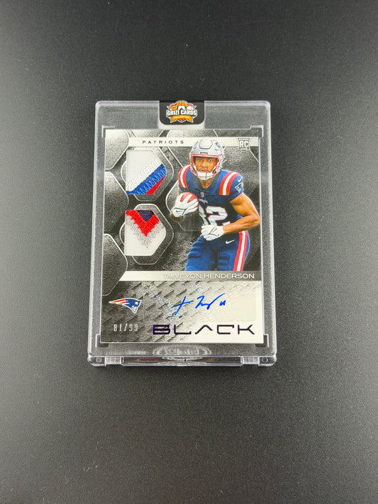 TreVeyon Henderson – Panini Black Football 2025 – Rookie Patch Autograph – /99