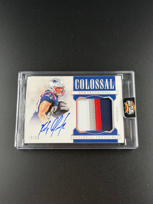 Rob Gronkowski – National Treasures 2019 – Colossal Signatures Patch Auto – /10